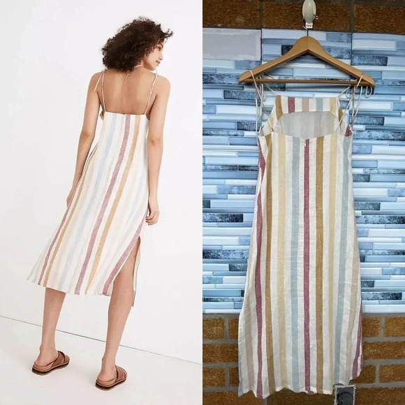 LAUDE the Label Organic Linen Jane Maxi Dress in Painter Stripe xxs - Picture 3 of 17